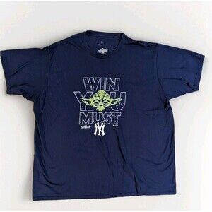 Star Wars Yoda New York Yankees T-Shirt 3XL Blue Win You Must MLB Postseason
